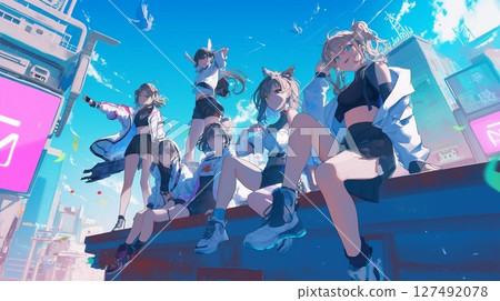Cool female dance group 127492078