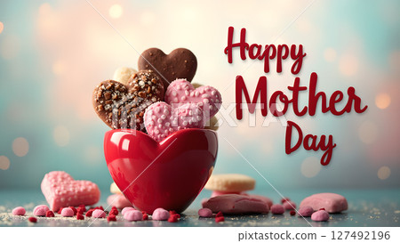 Heart-Shaped Cookies for a Sweet Mother's Day Celebration with Love and Gratitude Heart-Shaped Cookies for a Sweet Mother's Day Celebration with Love and Gratitude 127492196