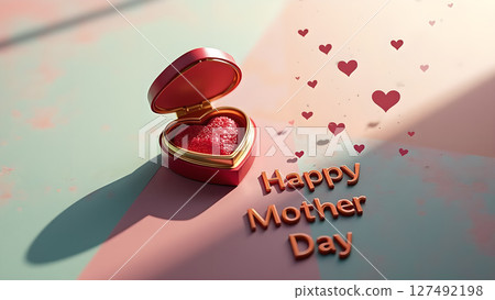 Heartfelt Mother's Day: A heart-shaped box with a heart inside conveys love Heartfelt Mother's Day: A heart-shaped box with a heart inside conveys love 127492198