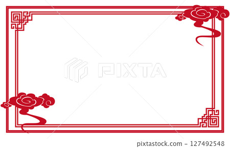 Chinese style frame with clouds Chinese style frame with clouds 127492548