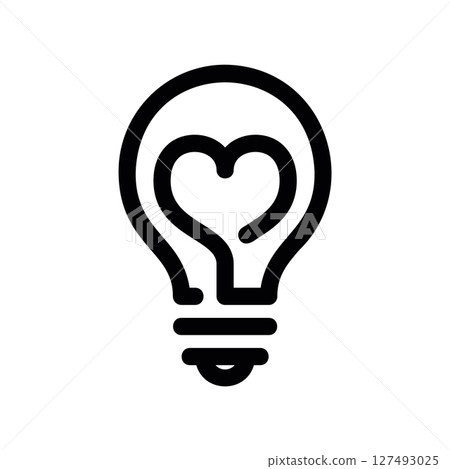 Simple vector black icon light bulb Simple vector black icon light bulb 127493025