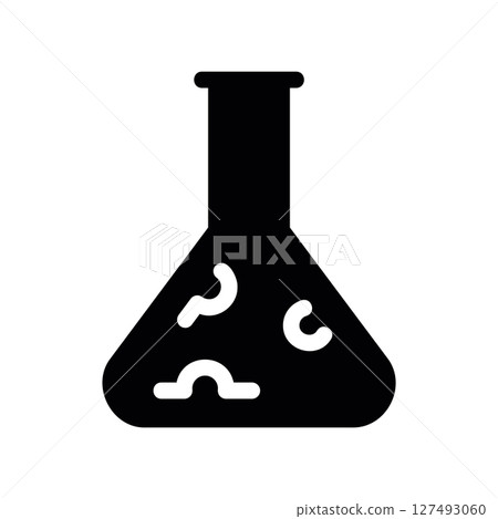 Simple vector black icon flask 127493060
