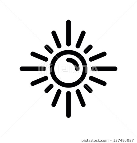 Simple vector black icon sun Simple vector black icon sun 127493087