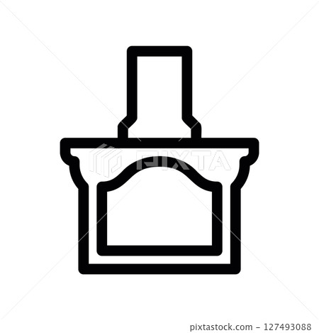Simple vector black icon fireplace Simple vector black icon fireplace 127493088