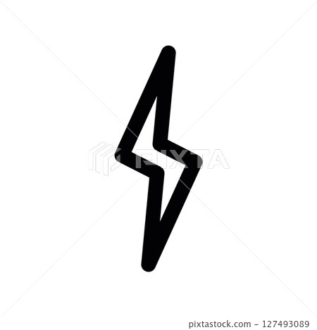 Simple vector black icon lightning Simple vector black icon lightning 127493089