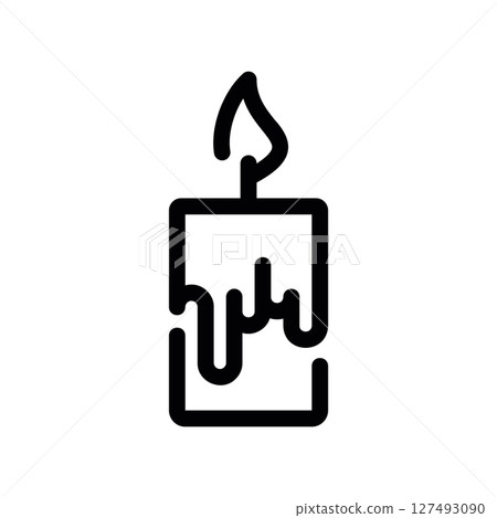 Simple vector black icon candle 127493090