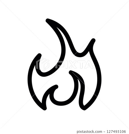 Simple vector black icon fire 127493106