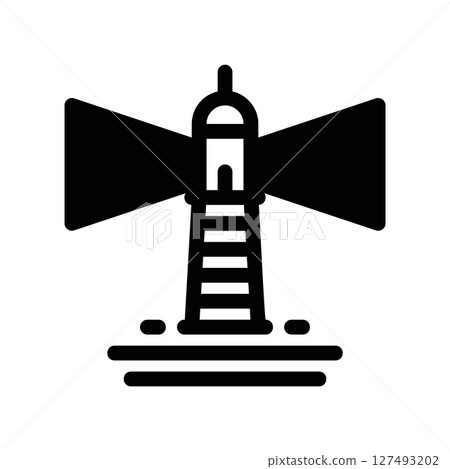 Simple vector black icon lighthouse Simple vector black icon lighthouse 127493202