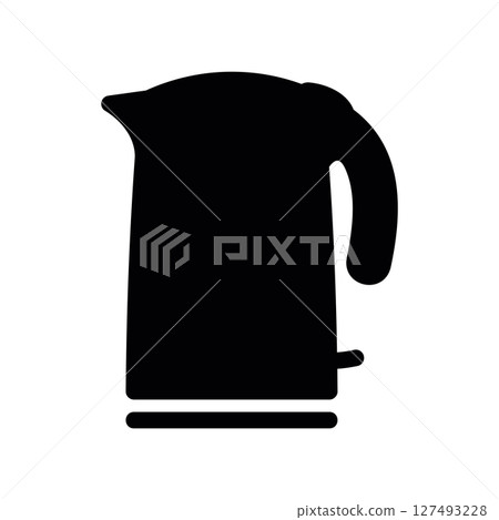 Simple vector black icon electric kettle 127493228