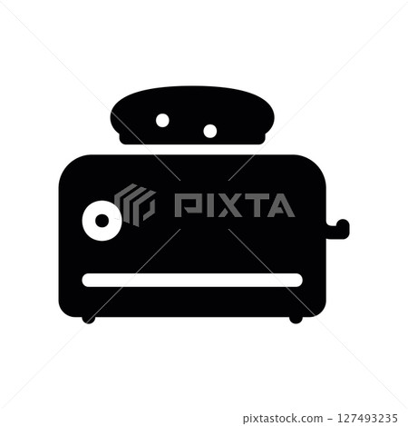 Simple vector black icon toaster 127493235