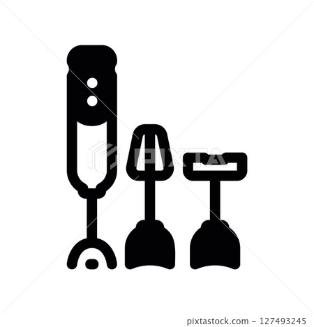 Simple vector black icon immersion blender 127493245