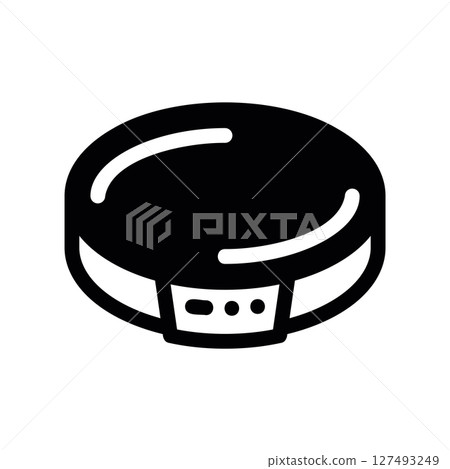 Simple vector black icon electric crepe maker Simple vector black icon electric crepe maker 127493249