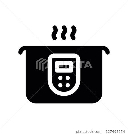 Simple vector black icon electric saucepan 127493254