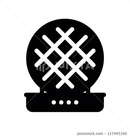 Simple vector black icon electric grill 127493260