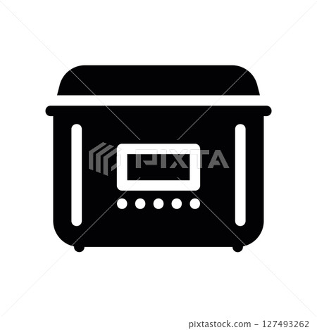 Simple vector black icon slow cooker 127493262