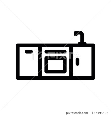 Simple vector black icon kitchen 127493306