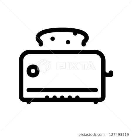 Simple vector black icon toaster 127493319