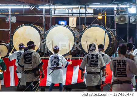 五所川原立佞武多祭的音樂家們以精彩的表演為祭典增添了活力 127493477