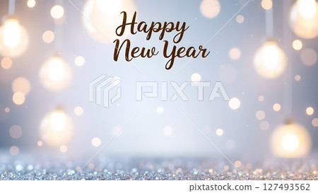 Elegant Happy New Year Background with Bokeh Lights and Sparkling Surface Elegant Happy New Year Background with Bokeh Lights and Sparkling Surface 127493562