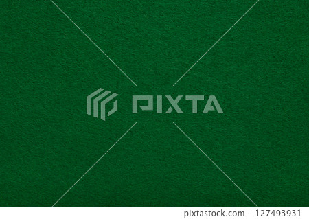 Green Felt Texture Background - Close-up of a soft fabric surface. Suitable for backgrounds, graphic design, casino table textures or eco themes. Soft, organic and seamless pattern, for presentations, 127493931