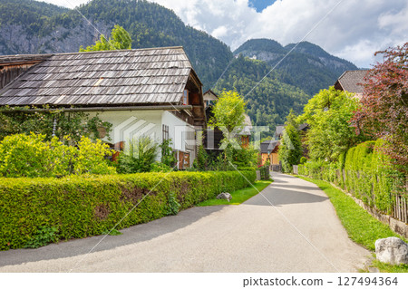 Sunny Street of a Mountain Village Sunny Street of a Mountain Village 127494364
