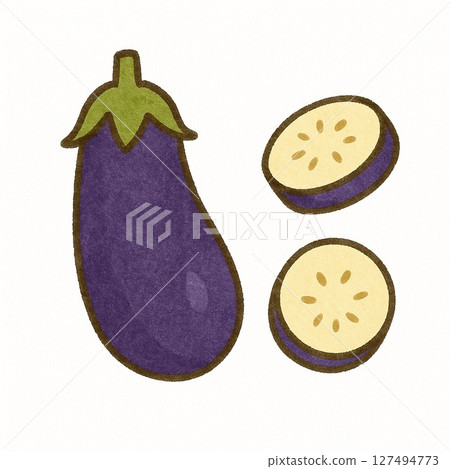 簡單的扁平茄子插圖 127494773