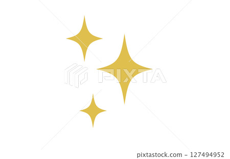 簡單的閃光標記插圖（啞光金色） 127494952