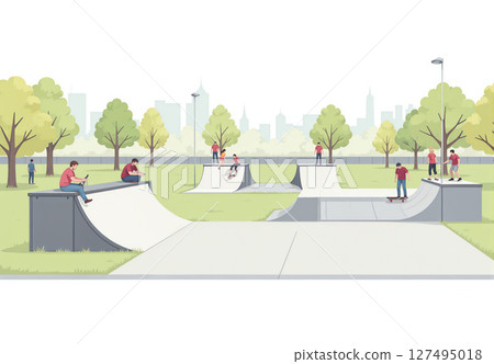 Youth at the city's skate park 127495018