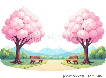 Relaxing under the cherry blossoms Relaxing under the cherry blossoms 127495069