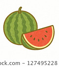 簡單的扁平西瓜插圖 127495228