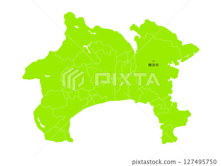 Kanagawa prefecture administrative division map 127495750