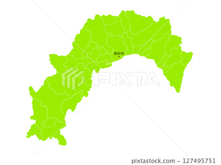 高知縣行政區劃地圖 高知縣行政區劃地圖 127495751