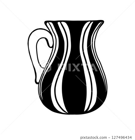 naive cute hand drawn vase 127496434