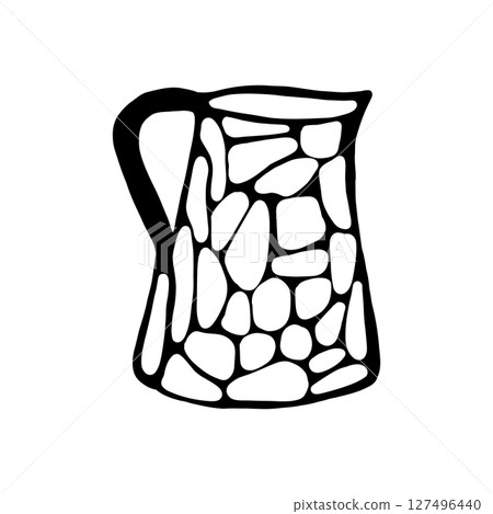 naive cute hand drawn vase 127496440