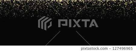 Glitter gold light on black background. Magic star dust. Golden spark particle effect. Shine silver bokeh glow texture. Christmas card. Vector illustration Glitter gold light on black background. Magic star dust. Golden spark particle effect. Shine silver bokeh glow texture. Christmas card. Vector illustration 127496965