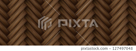 Brown basket texture with herringbone or braid weave as seamless bg 127497048