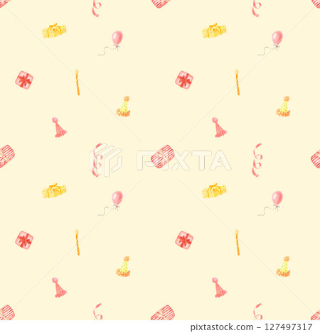 Watercolor seamless pattern for birthday party Watercolor seamless pattern for birthday party 127497317