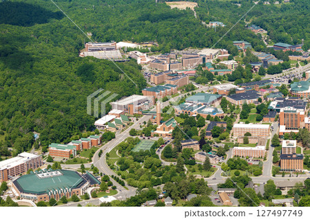 Historic American architecture of Boone, old historical town in North Carolina Blue Ridge Mountains. Beautiful USA townscape Historic American architecture of Boone, old historical town in North Carolina Blue Ridge Mountains. Beautiful USA townscape 127497749