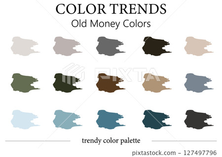 Old money colors. 15 selected colors. Trendy color palette. 127497796
