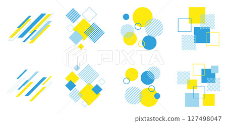 Geometry decoration Memphis light blue yellow refreshing set vector Geometry decoration Memphis light blue yellow refreshing set vector 127498047