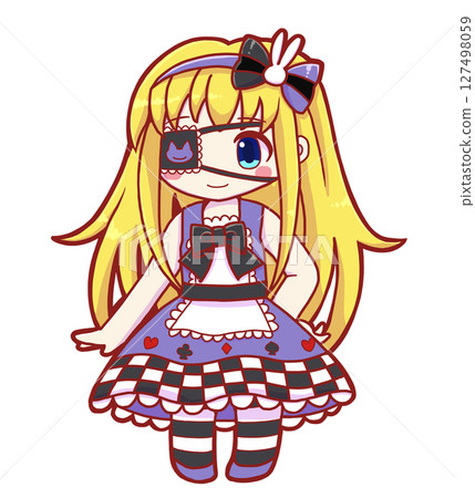 Wonderland girl with eyepatch, anime eye 127498059