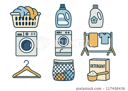 Laundry basket detergent washing machine clothes drying rack hanger laundry basket cleaning 127498436