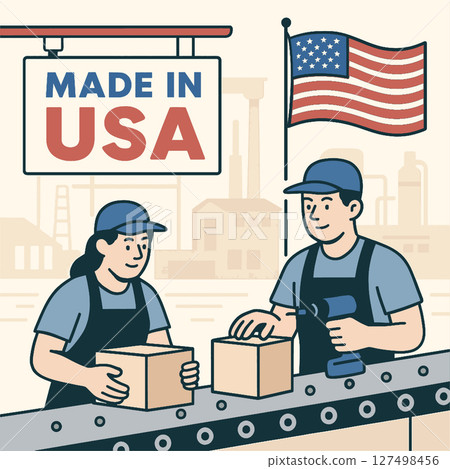 Workers packaging products in factory, showcasing dedication and craftsmanship Workers packaging products in factory, showcasing dedication and craftsmanship 127498456