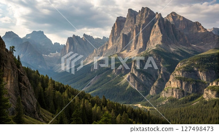 panorama of the dolomites 127498473