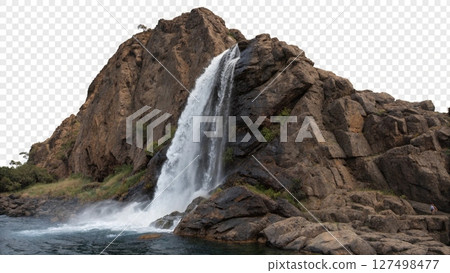 waterfall on the rocks 127498477