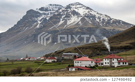 beautiful mountain landscape with snow covered mountains beautiful mountain landscape with snow covered mountains 127498492