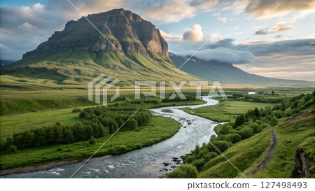 beautiful summer landscape in mountains beautiful summer landscape in mountains 127498493