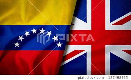 British and Venezuelan flags. 127498535