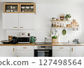 Modern Scandinavian Kitchen Interior Minimalist Design Decor 127498564