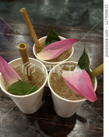 hoi an, Vietnam Nightscape at Hoi An old town, yellow city and dark blue sky, UNESCO World Heritage Site 127498613